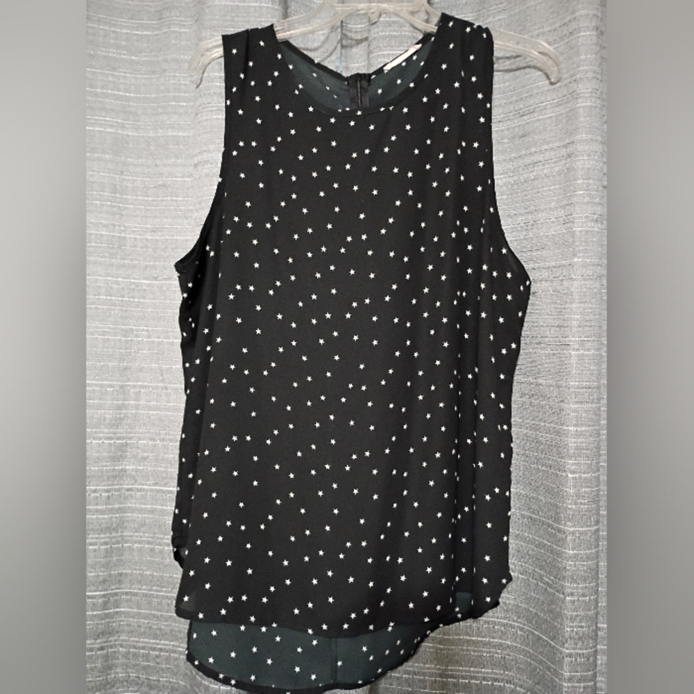 Le Lis Black Top with White Star Pattern